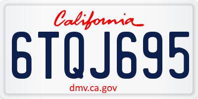 CA license plate 6TQJ695