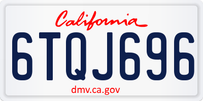 CA license plate 6TQJ696