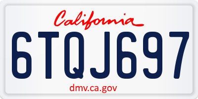 CA license plate 6TQJ697