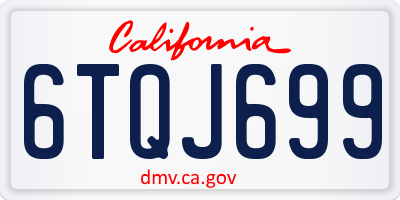 CA license plate 6TQJ699