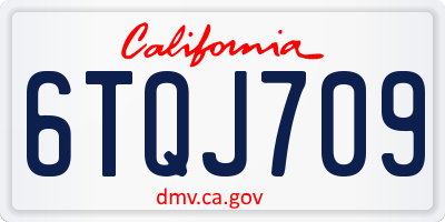 CA license plate 6TQJ709