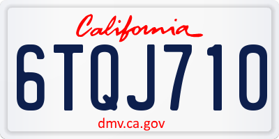 CA license plate 6TQJ710