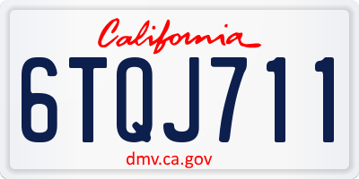 CA license plate 6TQJ711