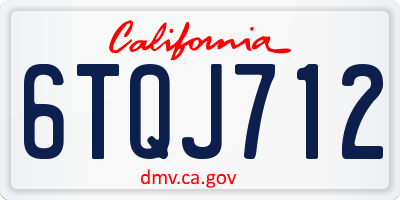 CA license plate 6TQJ712