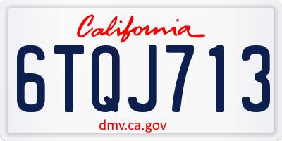 CA license plate 6TQJ713