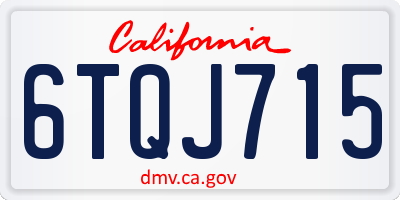 CA license plate 6TQJ715