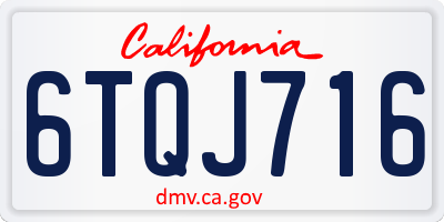 CA license plate 6TQJ716