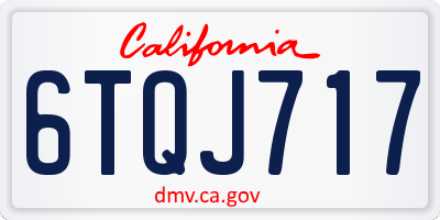 CA license plate 6TQJ717