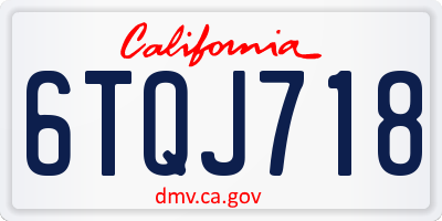 CA license plate 6TQJ718