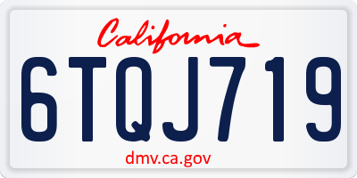 CA license plate 6TQJ719