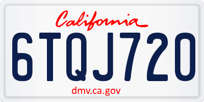 CA license plate 6TQJ720