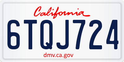 CA license plate 6TQJ724