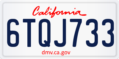 CA license plate 6TQJ733