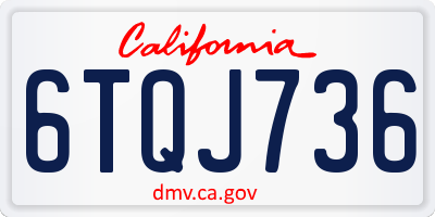 CA license plate 6TQJ736
