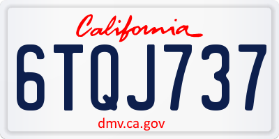 CA license plate 6TQJ737