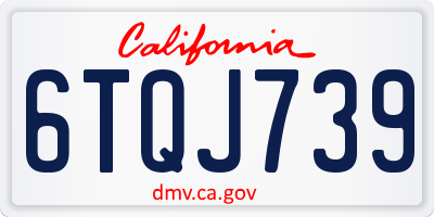 CA license plate 6TQJ739