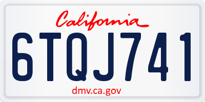 CA license plate 6TQJ741