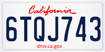 CA license plate 6TQJ743