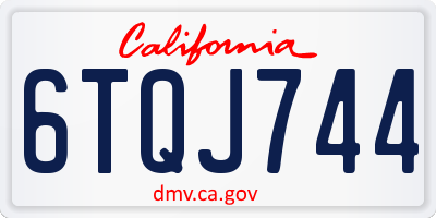 CA license plate 6TQJ744