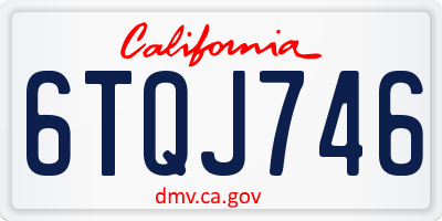 CA license plate 6TQJ746