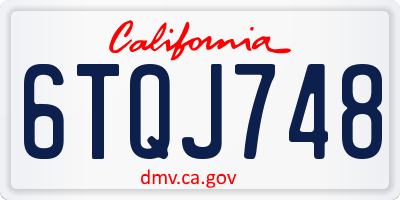 CA license plate 6TQJ748