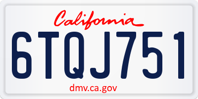 CA license plate 6TQJ751