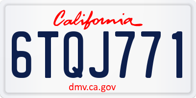 CA license plate 6TQJ771