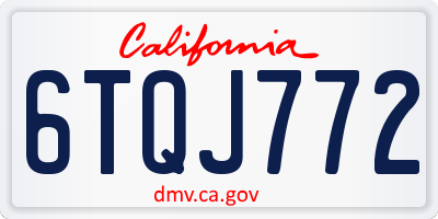 CA license plate 6TQJ772