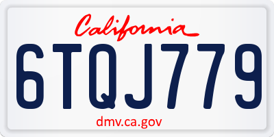 CA license plate 6TQJ779