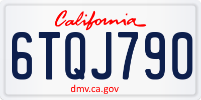 CA license plate 6TQJ790