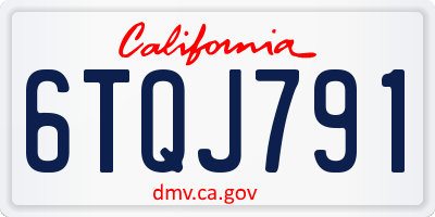 CA license plate 6TQJ791