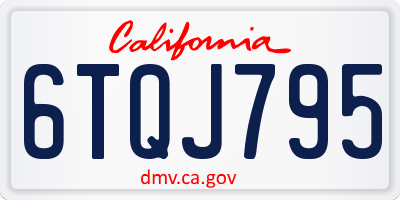 CA license plate 6TQJ795