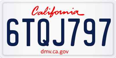CA license plate 6TQJ797