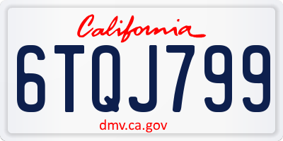 CA license plate 6TQJ799