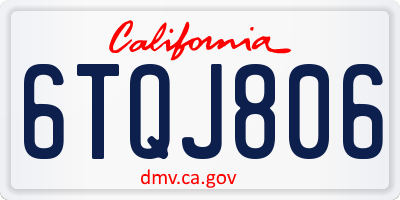 CA license plate 6TQJ806