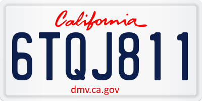 CA license plate 6TQJ811