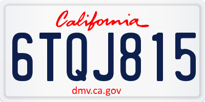 CA license plate 6TQJ815