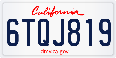 CA license plate 6TQJ819