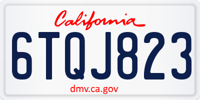 CA license plate 6TQJ823