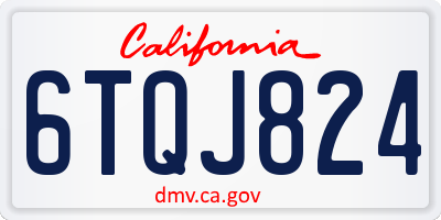 CA license plate 6TQJ824