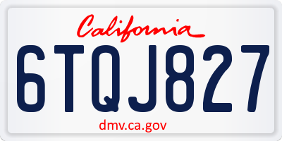 CA license plate 6TQJ827