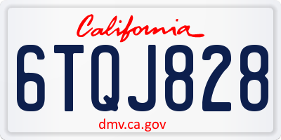 CA license plate 6TQJ828