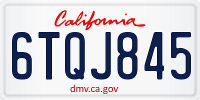 CA license plate 6TQJ845
