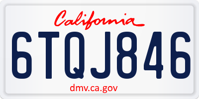 CA license plate 6TQJ846