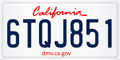 CA license plate 6TQJ851