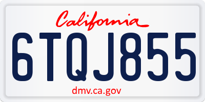 CA license plate 6TQJ855