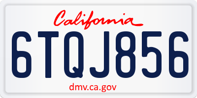 CA license plate 6TQJ856