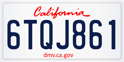 CA license plate 6TQJ861