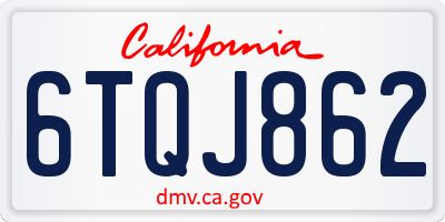 CA license plate 6TQJ862