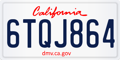 CA license plate 6TQJ864